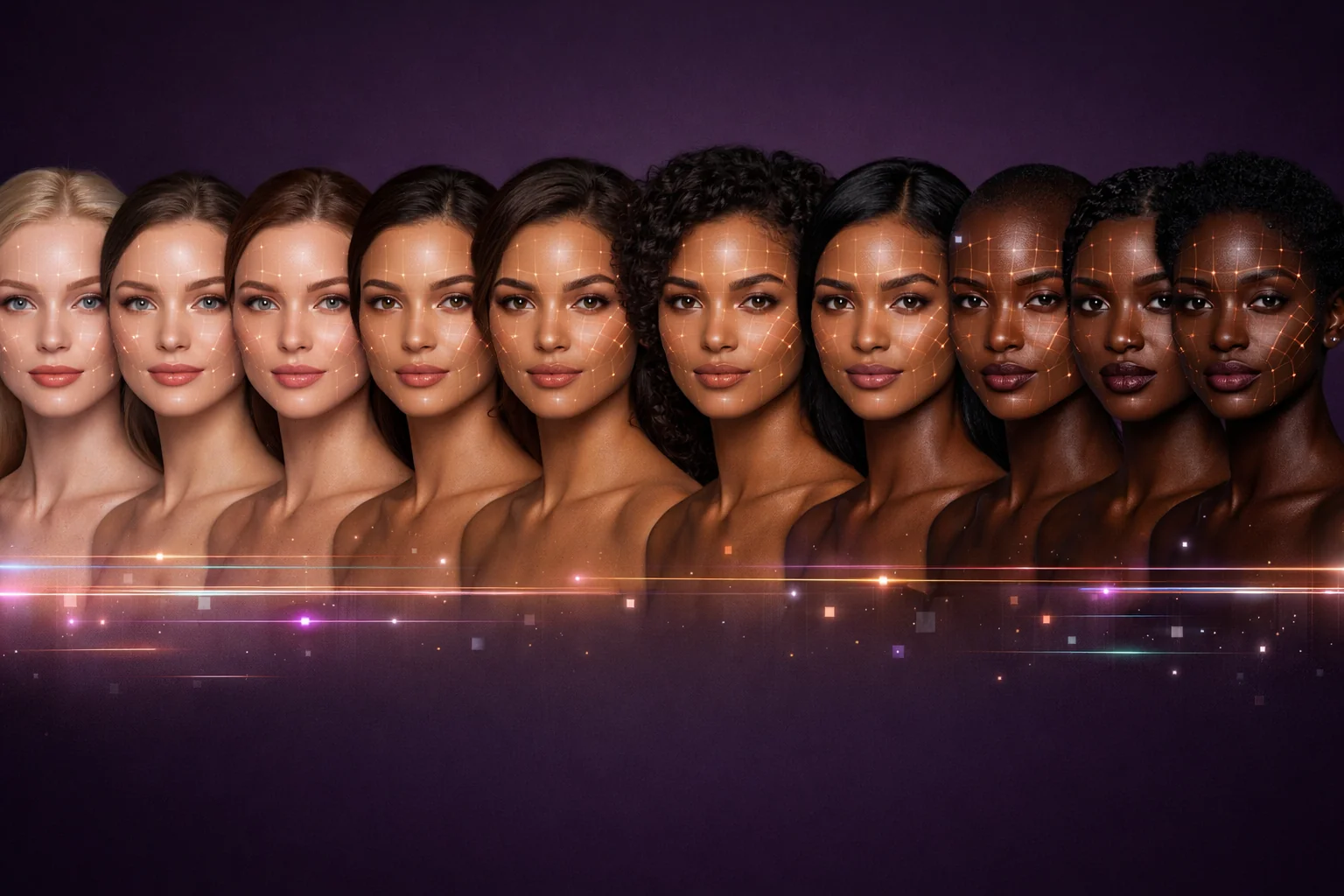 Monk Scale 1 through 10 and Fitzpatrick I through VI skin tone spectrum